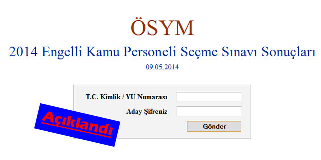 EKPSS Sonuçları 2014