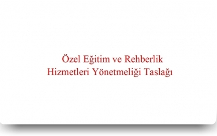 özel eğitim ve rehberlik hizmetleri yönetmelik taslağı