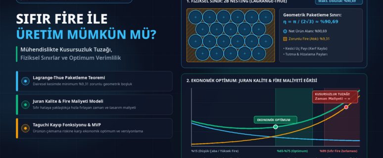 Sıfır fire ile üretim mümkün mü - Lagrange Thue çember paketleme teoremi ve Juran kalite maliyeti eğrisi ile mühendislikte optimum verimlilik analizi e-zeka.net
